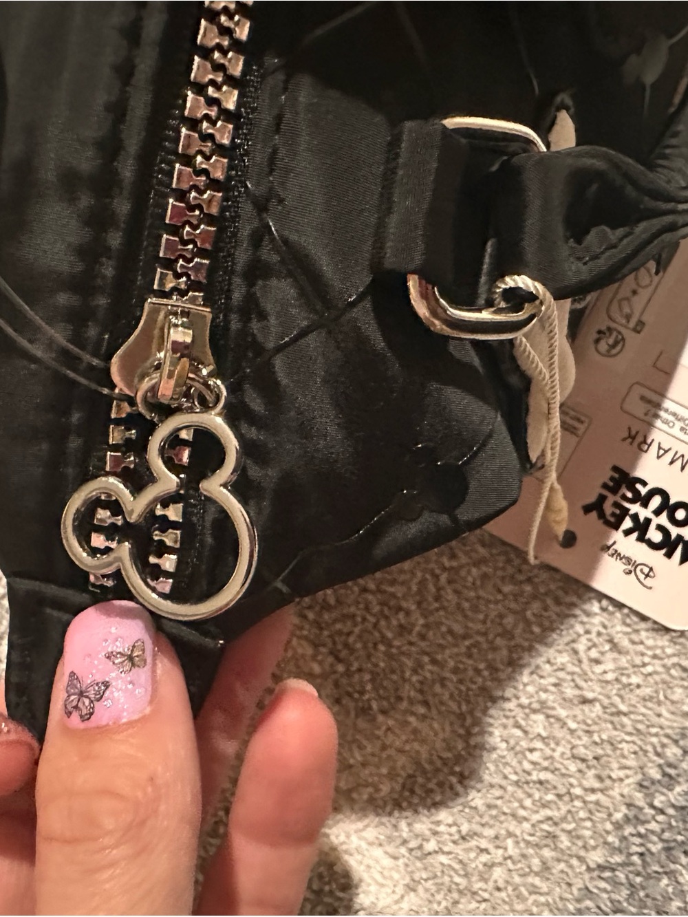 NWT Disney x Primark Black mini crossbody pouchette with White Glove Details - Picture 7 of 10